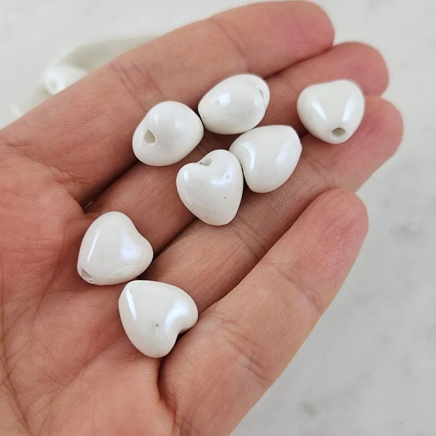 1 шт. Бусина Сердце 12 мм белый, керамика (6436-Б) купить с доставкой по России | Интернет-магазин Viva Beads