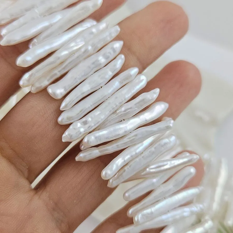 5 шт. Жемчуг натуральный барокко 22-29х2-4 мм палочки , АА белый (1006-Б) купить в #REGION_P# | Заказать в интернет-магазине Viva Beads
