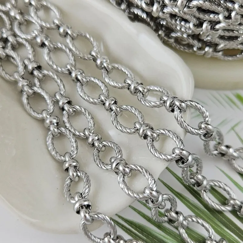 10 см Цепь овальная толщиной 8 мм, родиевое покрытие (5572-Р) купить в Воронеже  | Заказать в интернет-магазине Viva Beads
