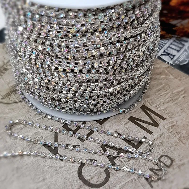 50 см Стразовая цепь SS 4.5 1.7 мм CRYSTAL AB (4271) купить с доставкой по России | Интернет-магазин Viva Beads