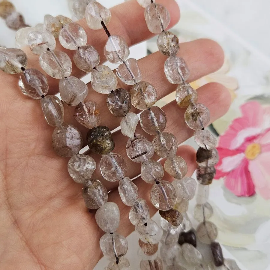 Нить 40 см Кварц рутиловый натуральный 4-8.5х7-9 мм бусины фри форм, галтовка (10160) для бижутерии купить с доставкой по России | Интернет‑магазин Viva Beads
