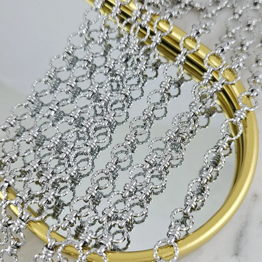 10 см Цепь толщиной ок. 7.5 мм, родиевое покрытие (10254-Р) купить с доставкой по России | Интернет-магазин Viva Beads