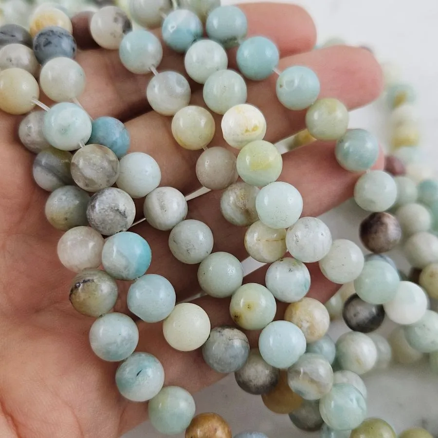 Нить 37 см Амазонит натуральный ок. 8 мм бусины гладкий шар (4565-8) для бижутерии купить с доставкой по России | Интернет‑магазин Viva Beads

