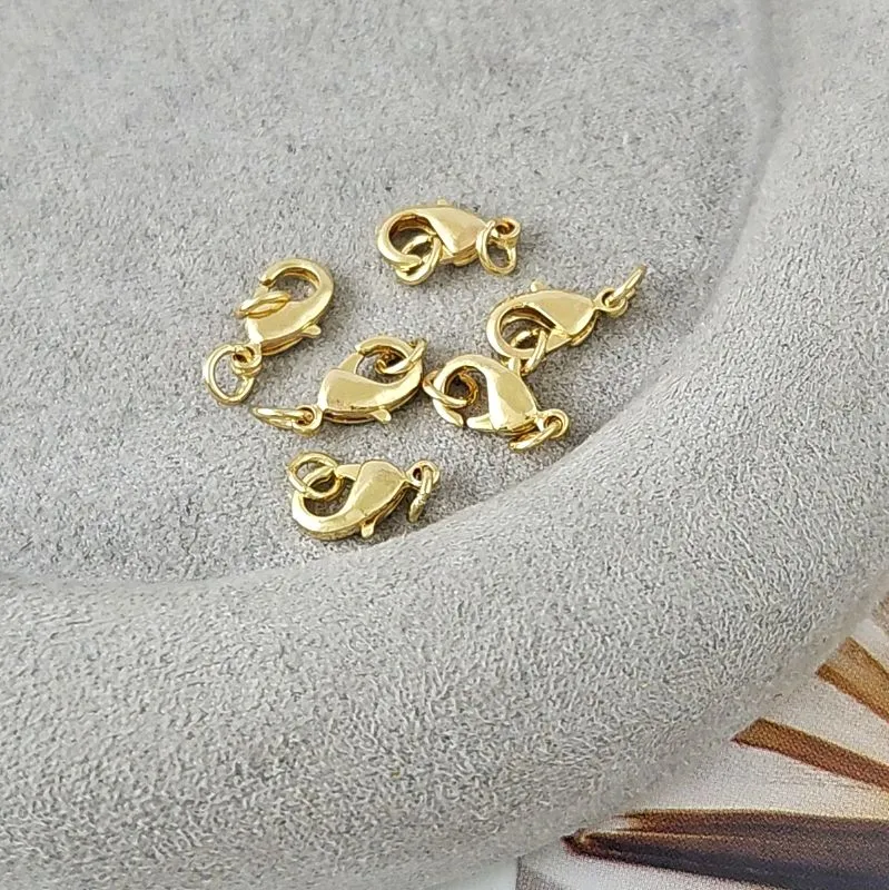 УЦЕНКА Замок лобстер 10 мм позолота 14К (6678-10-З-УЦ) замок для украшений купить с доставкой по России | Интернет-магазин Viva Beads