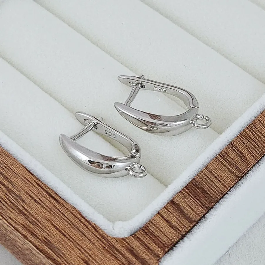 Швензы с английским замком базовые 18х3.5 мм, родиевое покрытие (9306-Р) швензы для серег купить с доставкой по России | Интернет-магазин Viva Beads