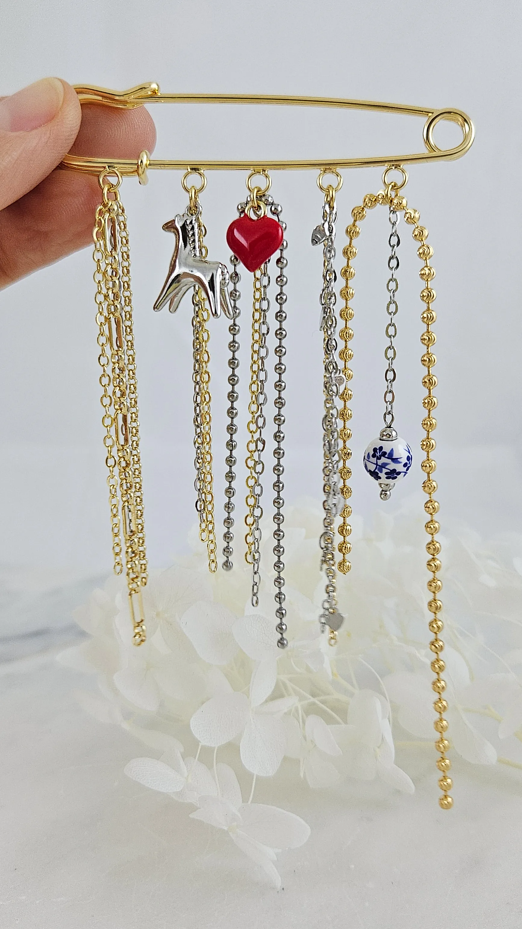 Русский стиль — набор материалов для создания актуальной броши с цепями (НАБОР-77) купить с доставкой по России | Интернет-магазин Viva Beads