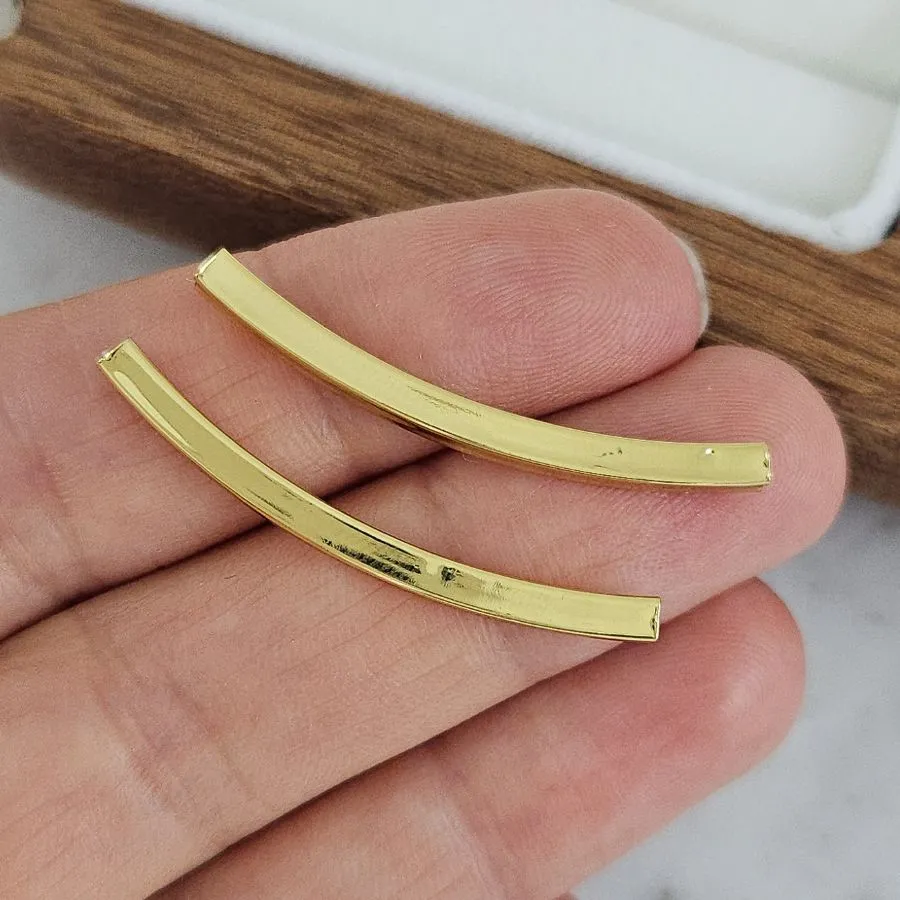 Бусина разделитель 35х3 мм трубочка с квадратным сечением, позолота 14К (10226-35-З) купить с доставкой по России | Интернет-магазин Viva Beads