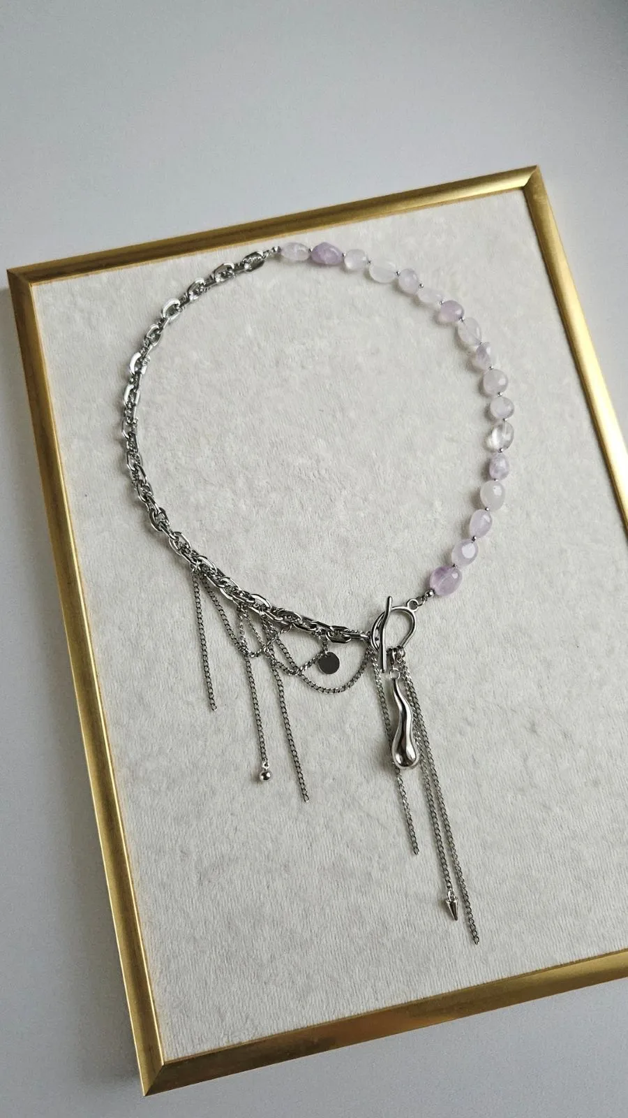 Aura: набор материалов для создания колье из аметиста (НАБОР-62)