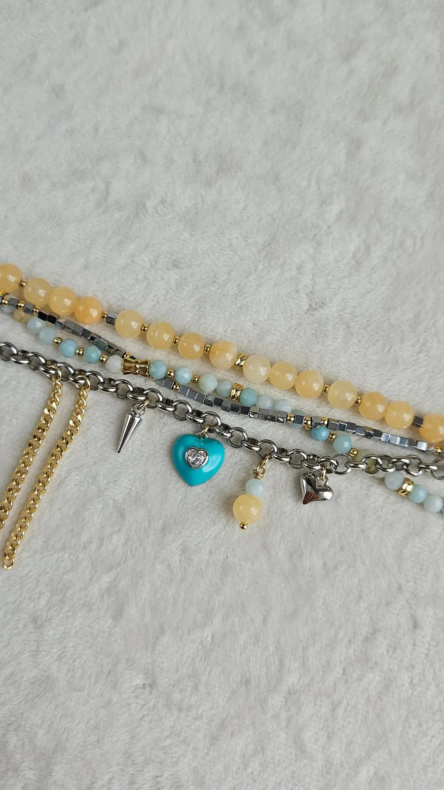 Многослойный браслет с кварцем и амазонитом - набор материалов (НАБОР-91) купить с доставкой по России | Интернет-магазин Viva Beads