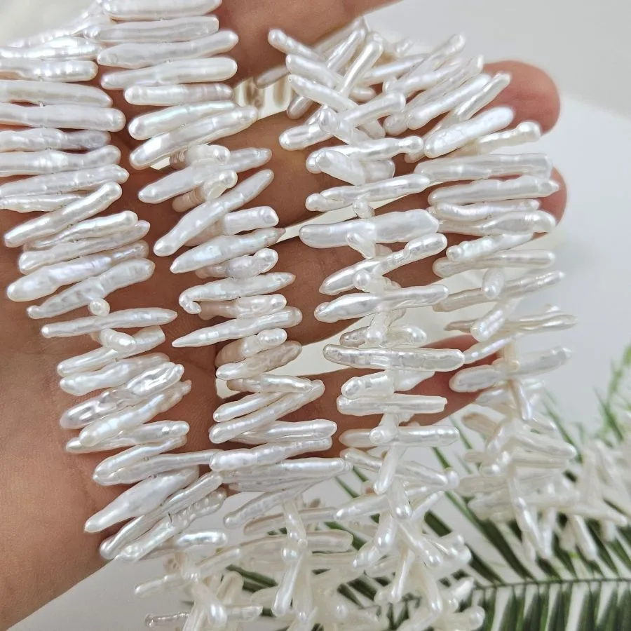 5 шт. Жемчуг натуральный барокко 17-22х2-4 мм палочки , АА белый (1006) купить с доставкой по России | Интернет-магазин Viva Beads