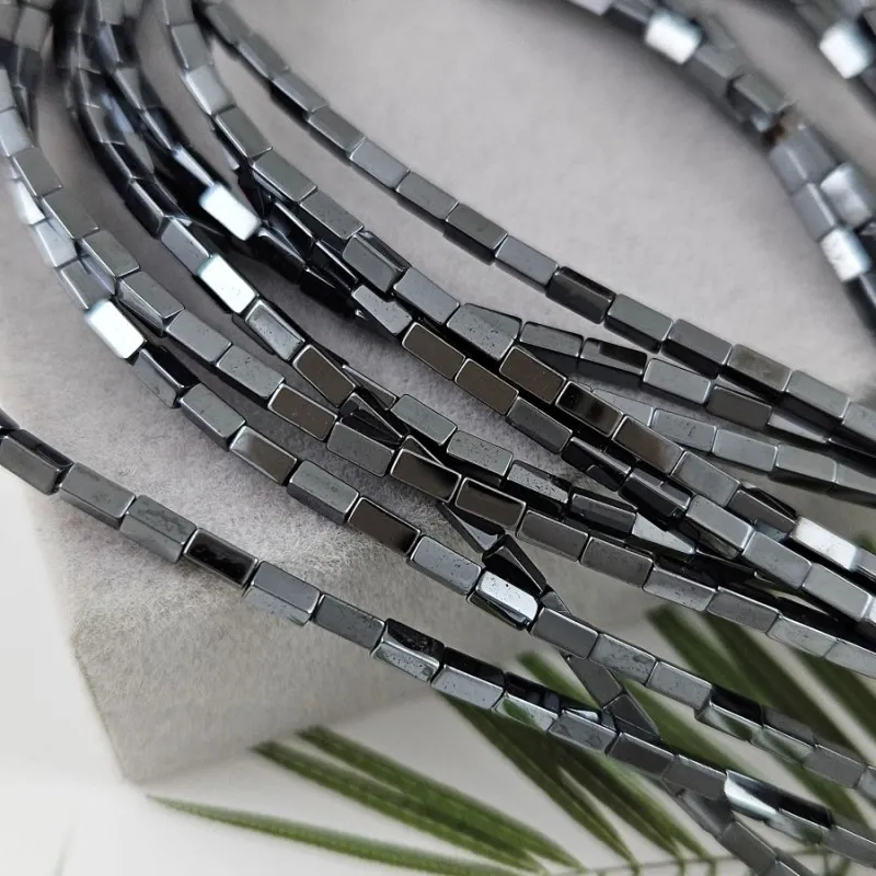 Нить 39 см Гематит /гематин / 2х4 мм прямоугольная бусина цвет черный (6996/4х2-Ч) купить в Воронеже | Заказать в интернет-магазине Viva Beads
