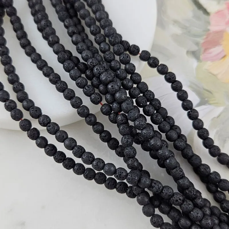 Нить 40 см Гематит, гематин ок. 4 мм пористый, бусины гладкий шар, черный (10159)	 для бижутерии купить с доставкой по России | Интернет‑магазин Viva Beads
