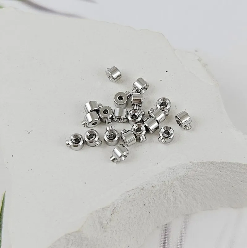 1 шт. Кримп с фиксатором /One Touch/ 2.5х2 мм цилиндр родиевое покрытие (4089-2.5-Р) купить в Воронеже | Заказать в интернет-магазине Viva Beads
