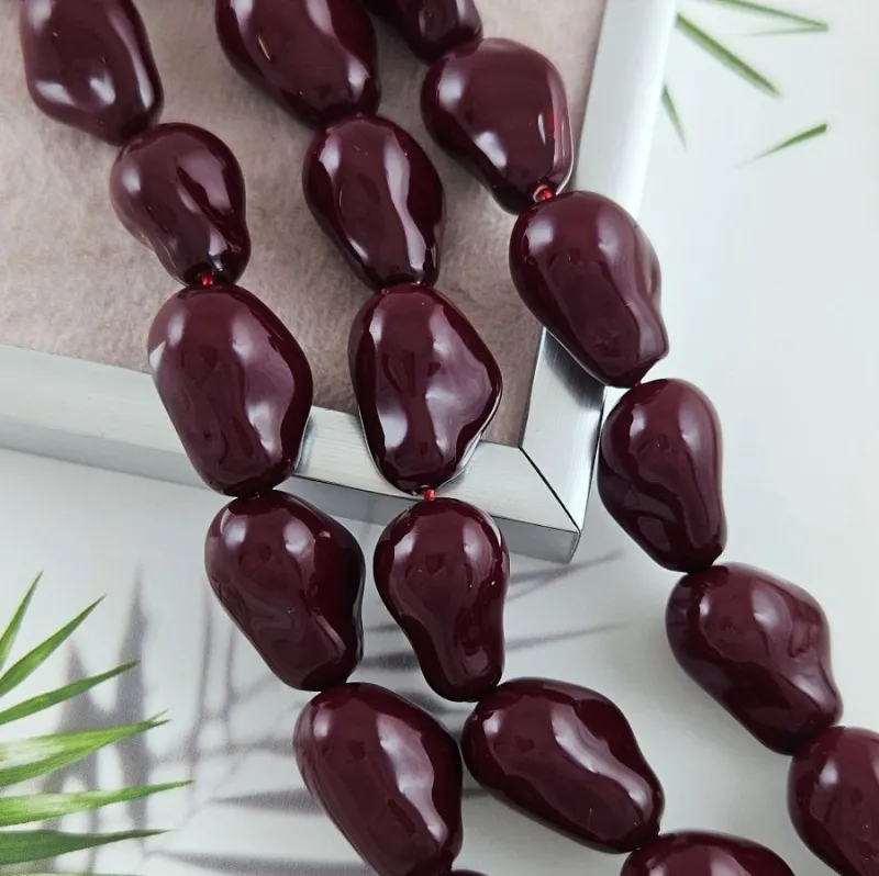 1 шт. Жемчуг майорка Капля барокко бусины 22х16х14.3 мм, бордовый (10082-22) купить с доставкой по России | Интернет-магазин Viva Beads