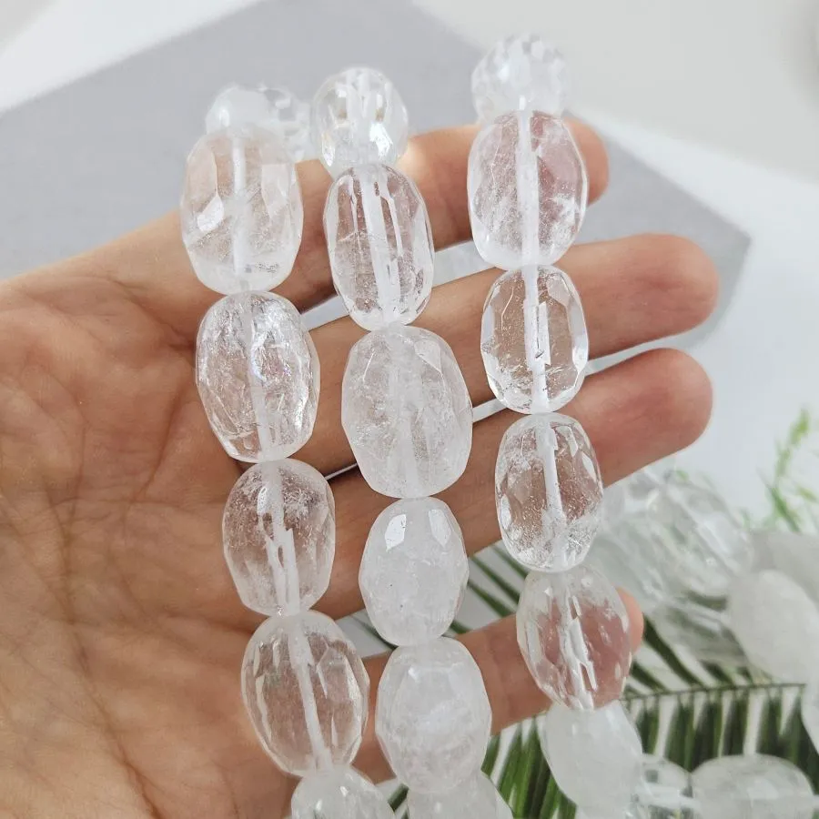 1 шт. Горный хрусталь 16-21х11-15 мм овальные граненые бусины (1005-ГХ) для бижутерии купить с доставкой по России | Интернет‑магазин Viva Beads
