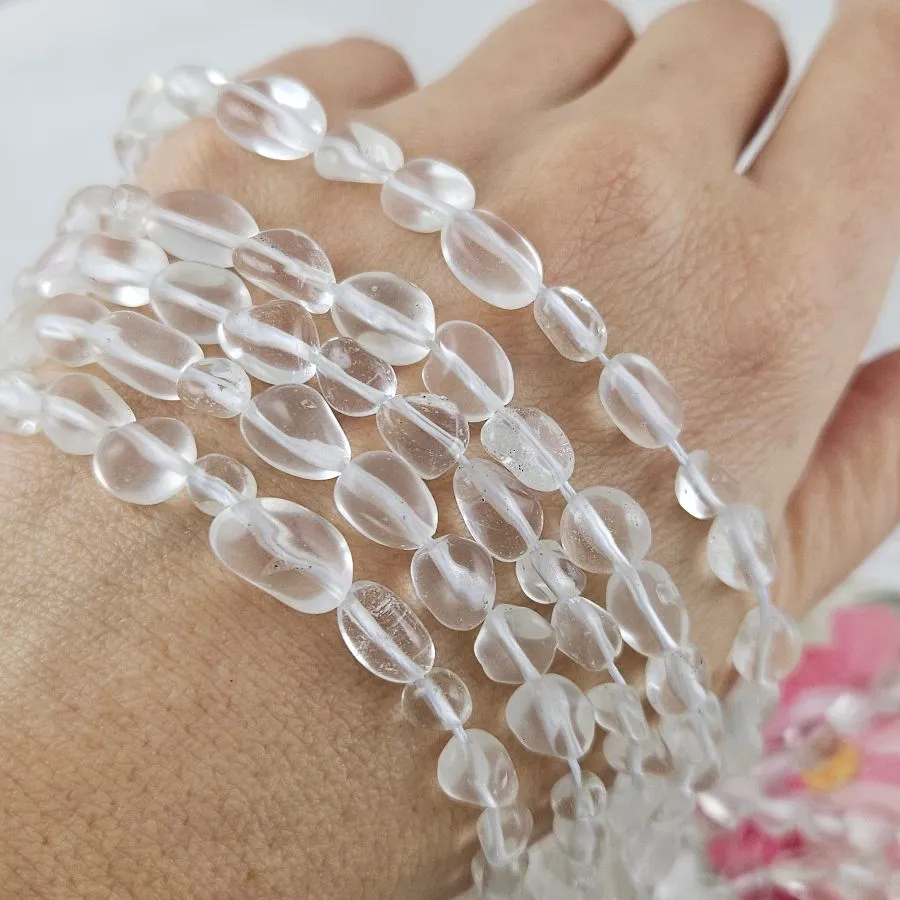 Нить 19 см Горный хрусталь натуральный 4-7х5-11 мм бусины фри форм, галтовка (8109) для бижутерии купить с доставкой по России | Интернет‑магазин Viva Beads
