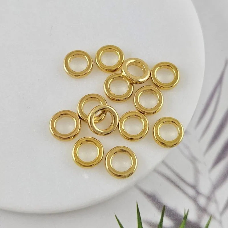 Кольцо коннектор 9x2.5 мм внутр. d 5.5 мм позолота 14К (10048-З) соединительные колечки и кольца-коннекторы купить с доставкой по России | Интернет-магазин Viva Beads