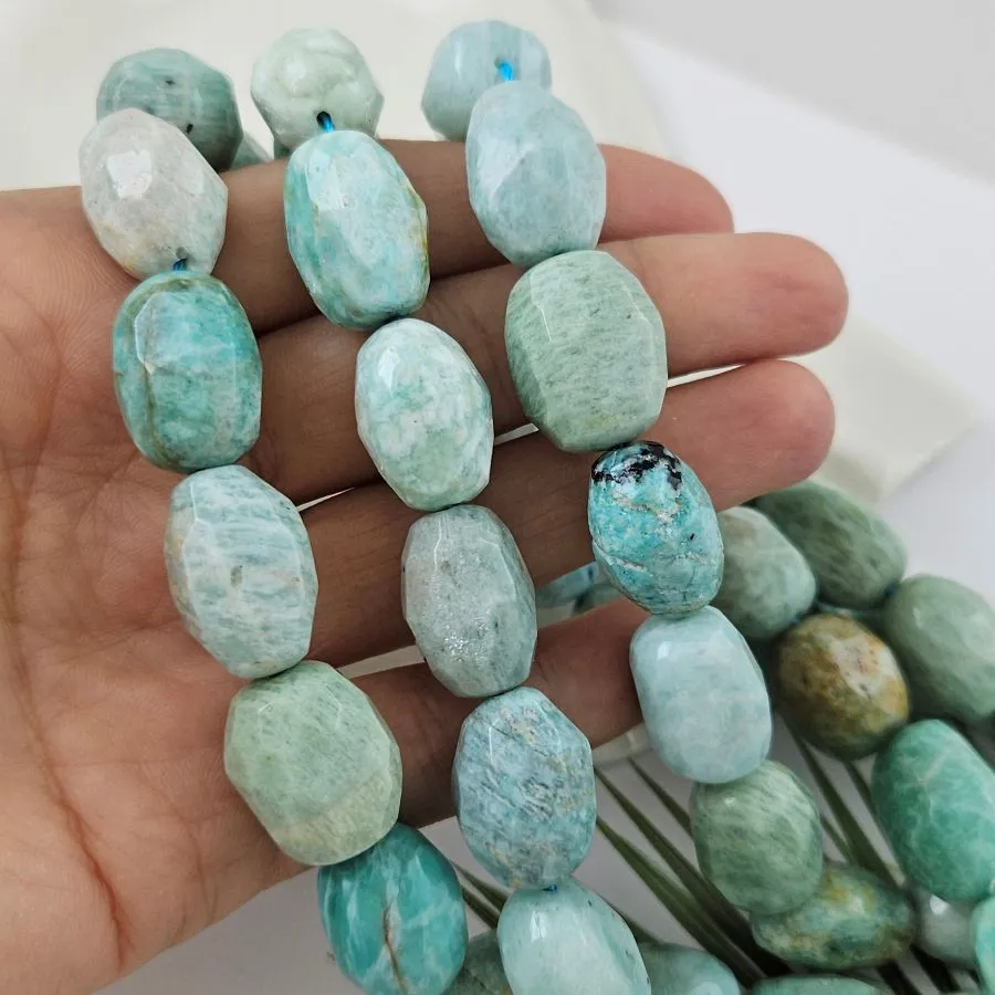 1 шт. Амазонит 16-21х11-15 мм овальные граненые бусины (1005-АМ) купить в Воронеже | Заказать в интернет-магазине Viva Beads
