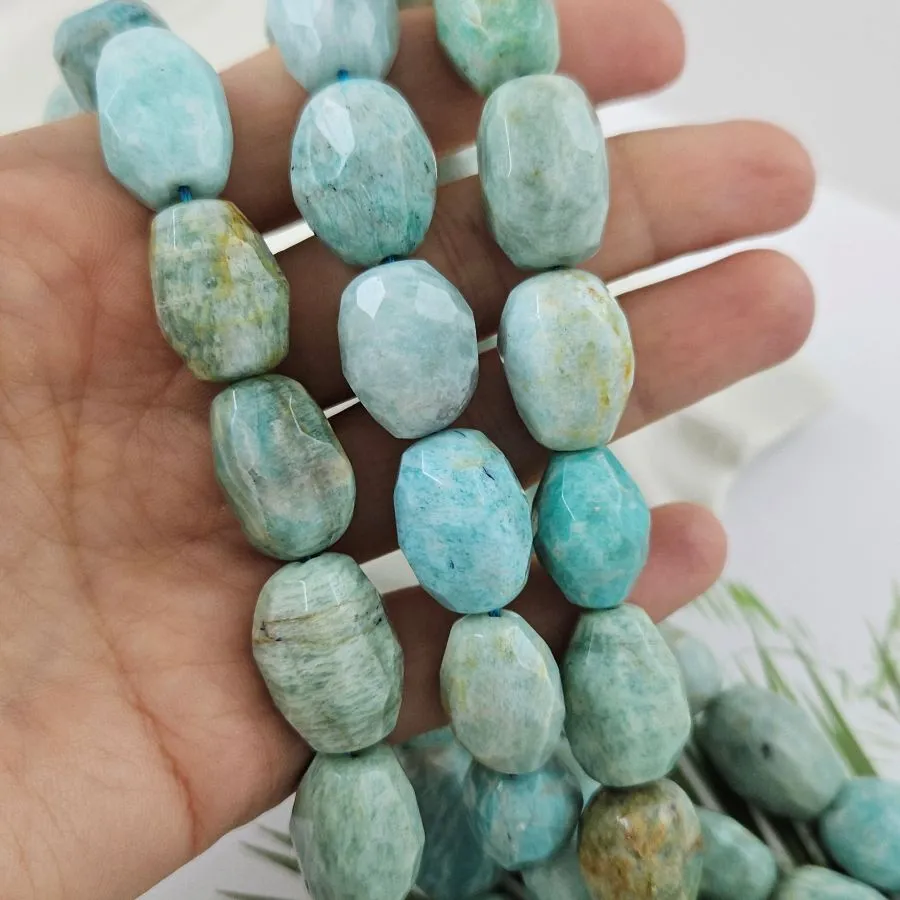 1 шт. Амазонит 16-21х11-15 мм овальные граненые бусины (1005-АМ) купить в Воронеже | Заказать в интернет-магазине Viva Beads
