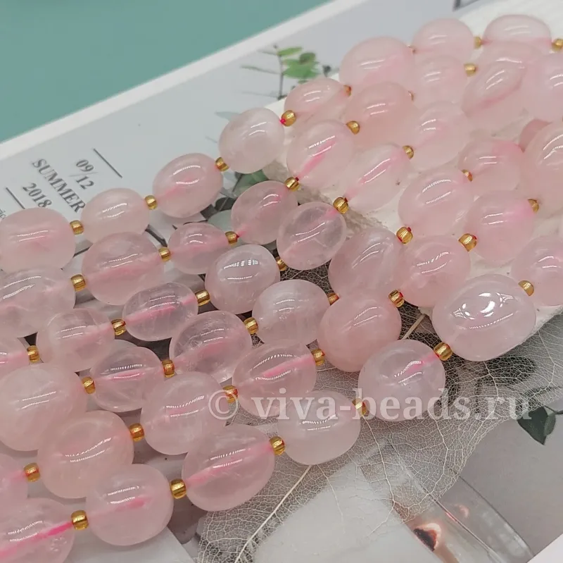 УЦЕНКА 1 шт. Розовый кварц фриформ 11-13 х13-17 мм (4264-УЦ) для бижутерии купить с доставкой по России | Интернет‑магазин Viva Beads