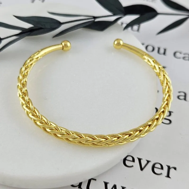 Браслет жесткий 65.5х57х4.5 мм, позолота 14К (10036-З) купить с доставкой по России | Интернет-магазин Viva Beads