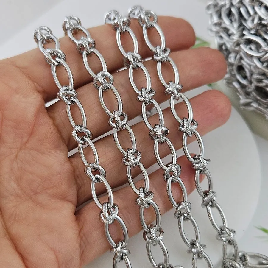 10 см Цепь овальная толщиной ок. 7 мм, родиевое покрытие (10003-Р) купить в Воронеже  | Заказать в интернет-магазине Viva Beads
