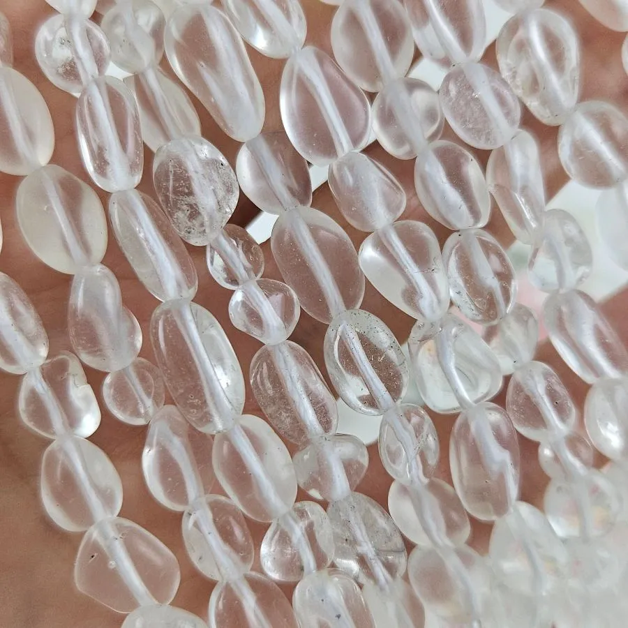 Нить 19 см Горный хрусталь натуральный 4-7х5-11 мм бусины фри форм, галтовка (8109) для бижутерии купить с доставкой по России | Интернет‑магазин Viva Beads
