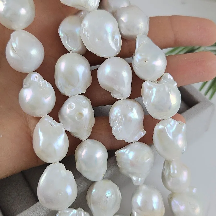 1 шт. Жемчуг барочный крупный 15.5-18.5х17-21 мм А+, белый (9925) купить с доставкой по России | Интернет-магазин Viva Beads