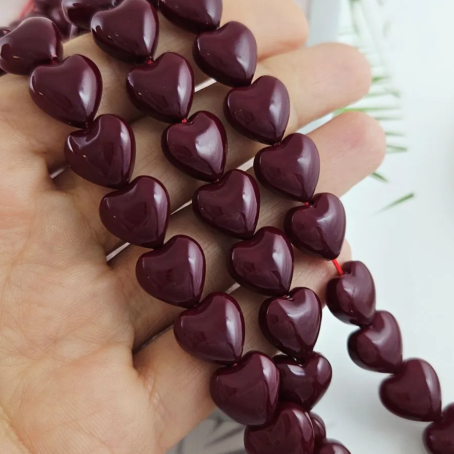 1 шт. Жемчуг майорка Сердце бусины 12 мм, бордовый (10081-12) купить с доставкой по России | Интернет-магазин Viva Beads