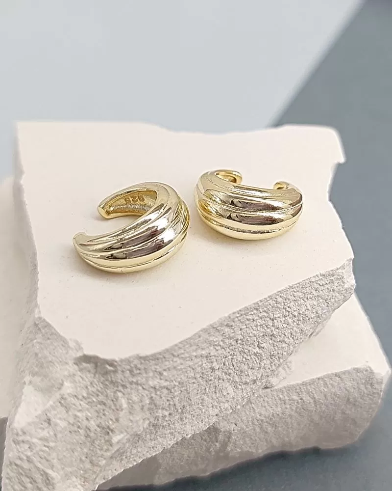 1 шт. Кафф 13.5х6.6 мм позолота 14К (8226-З)