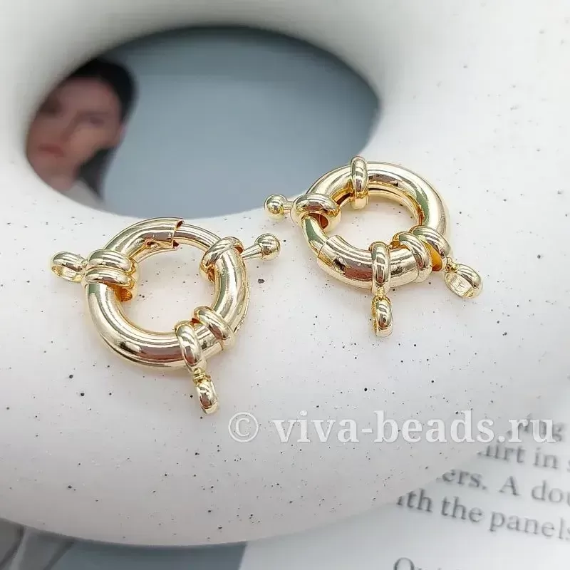 УЦЕНКА Замок круглый Штурвал 17 мм позолота 14к (5175-17-З-УЦ) купить в Воронеже | Заказать в интернет-магазине Viva Beads
 УЦЕНКА Замок круглый Штурвал 17 мм позолота 14к (5175-17-З-УЦ) купить в Воронеже | Заказать в интернет-магазине Viva Beads