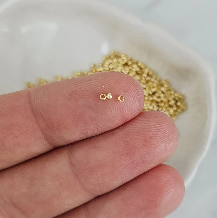 10 шт. Кримпы 1.5 мм позолота 14К (6466-З-10 шт.) купить с доставкой по России | Интернет-магазин Viva Beads