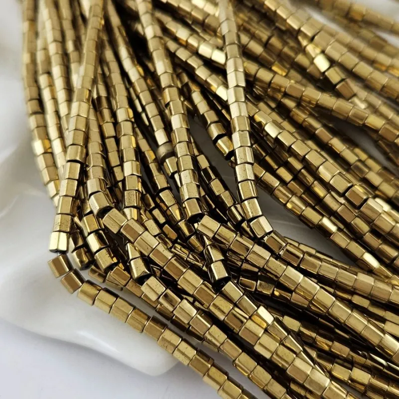 Нить 39 см Гематит многогранник 3х2.9 мм цвет античное золото (6997-3-АЗ) купить в Воронеже | Заказать в интернет-магазине Viva Beads
