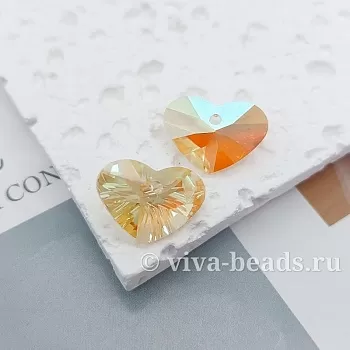 Подвеска Сердце 12х17 мм Crystal Sun хрустальное стекло (7233-КС) купить с доставкой по России | Интернет-магазин Viva Beads