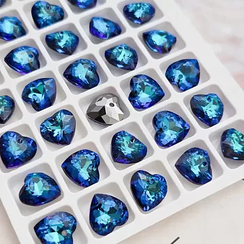 Подвеска Сердце 10.4 мм Bermuda Blue хрустальное стекло (6404-ББ) купить с доставкой по России | Интернет-магазин Viva Beads