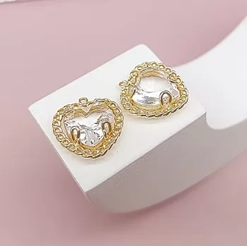 Подвеска Сердце 16х15х5.6 мм с фианитом позолота (7792-З) Подвеска Сердце 16х15х5.6 мм с фианитом позолота (7792-З)