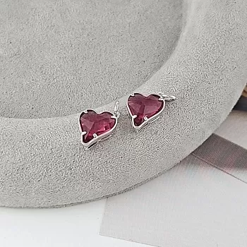 Подвеска Сердце с фианитом 13х8.3 мм рубиновый, родий (9318-РУБ-Р) купить с доставкой по России | Интернет-магазин Viva Beads