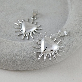 Подвеска Сердце 26.5x23.9 мм родиевое покрытие (9624-Р)