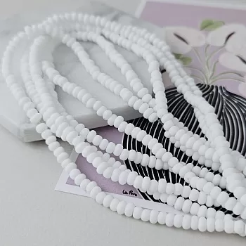 Нить 39 см Бусины рондели ок. 4-4.5х2.3-2.8 мм белый, керамика (9791-БЕЛ) купить с доставкой по России | Интернет-магазин Viva Beads