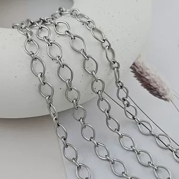 50 см Цепь овальная толщиной 6.3 мм, нержавеющая сталь (9811) купить в Воронеже | Заказать в интернет-магазине Viva Beads
