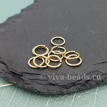 10 шт. Колечки соединительные 8х1 мм позолота 14К (6475-З) соединительные колечки и кольца-коннекторы купить с доставкой по России | Интернет-магазин Viva Beads