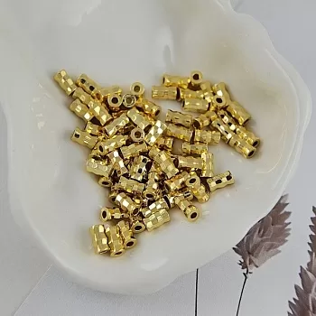 10 шт. Бусина разделитель 5х2.8 мм граненая трубочка, позолота 18К (9917-З) купить с доставкой по России | Интернет-магазин Viva Beads