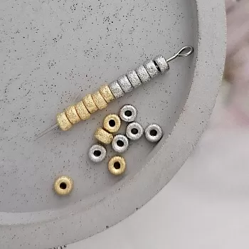 1 шт. Бусина разделитель 4х2.2 мм с текстурой, позолота (8852-4-З) купить с доставкой по России | Интернет-магазин Viva Beads