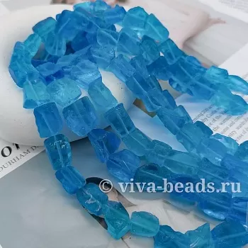 "Кварц" голубой кусочки 9-12*13-17 мм (5488) купить в Воронеже | Заказать в интернет-магазине Viva Beads
