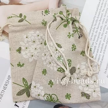 Мешочек из ткани ок. 14x10 см (7136-3) для бижутерии купить с доставкой по России | Интернет-магазин Viva Beads