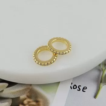 Кольцо коннектор 12x1.9 мм с фианитами, позолота 14К (9880-З/12) купить с доставкой по России | Интернет-магазин Viva Beads