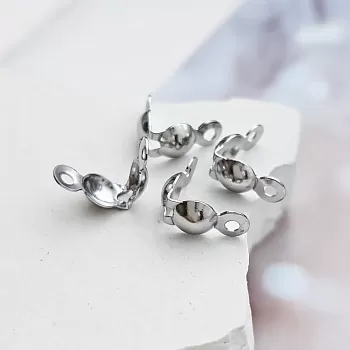 10 шт. Каллоты 8x4 мм нержавеющая сталь (4834-8-С) купить с доставкой по России | Интернет-магазин Viva Beads