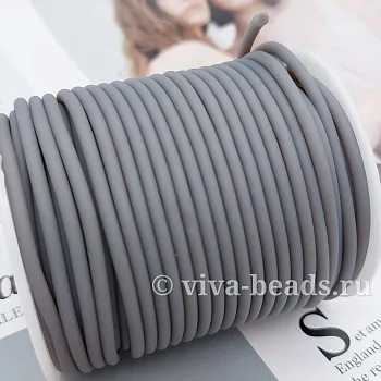 1 м Резиновый ПОЛЫЙ шнур 3 мм СЕРЫЙ (2447-С) купить с доставкой по России | Интернет-магазин Viva Beads