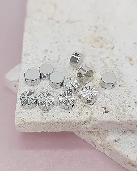 1 шт. Бусина /разделитель/ 5х3 мм родиевое покр. (8139-Р) купить с доставкой по России | Интернет-магазин Viva Beads