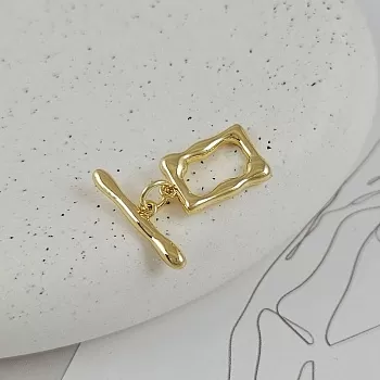 Замок тоггл прямоугольный, кольцо 15.6х10 мм позолота 14К (9484-З) замок для украшений купить с доставкой по России | Интернет-магазин Viva Beads